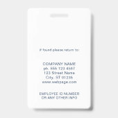 Corporate Logo Photo Custom Employee ID バッジ (Back)