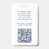 Corporate Logo Photo Custom Employee ID バッジ (裏面)