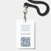 Corporate Logo Photo Custom Employee ID バッジ (裏面（ネックストラップ付）)