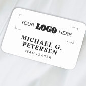 Corporate logo professional employee white black 名札
