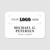 Corporate logo professional employee white black 名札 (正面)