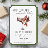 Corporate Minimalist Santa Cocktail Christmas 招待状