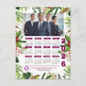 Corporate Photo Green Pine Calendar Christmas シーズンポストカード (正面)