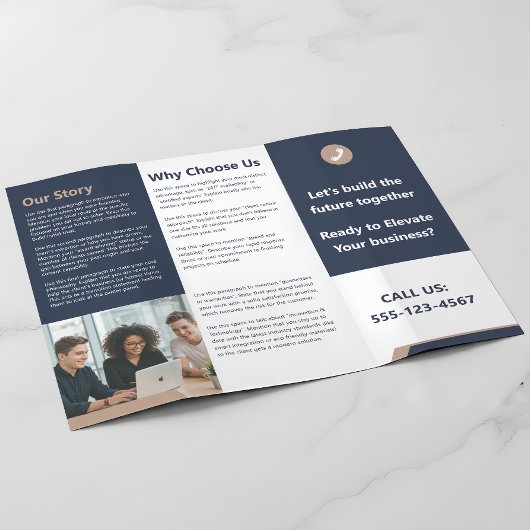 Corporate Portfolio Modern Elegant Trifold Brochur チラシ