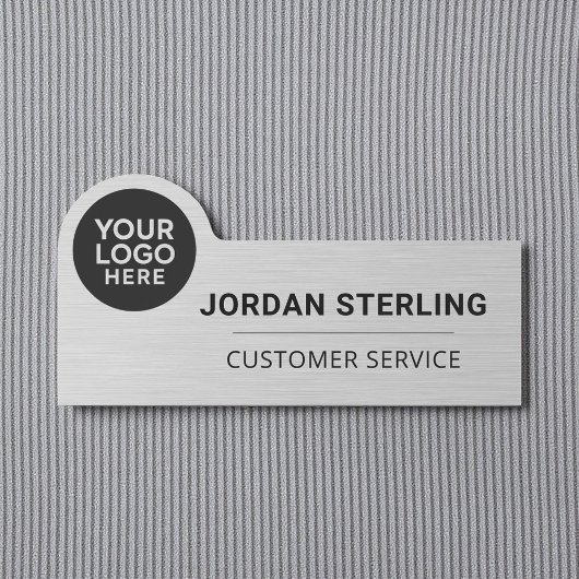 Corporate Professional Silver Company Modern Logo 名札