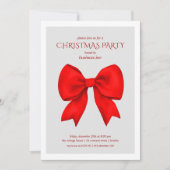 Corporate Red Bow Christmas Holiday Party  招待状 (正面)