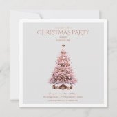 Corporate Rose Gold Christmas Tree Holiday Party  招待状 (正面)