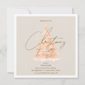 Corporate Rose Gold Christmas Tree Holiday Party  招待状 (正面)