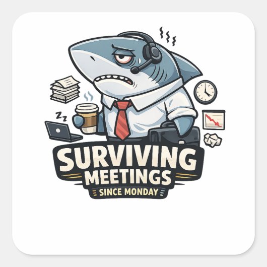 Corporate Shark | 月曜日から会議を生き残る スクエアシール (正面)