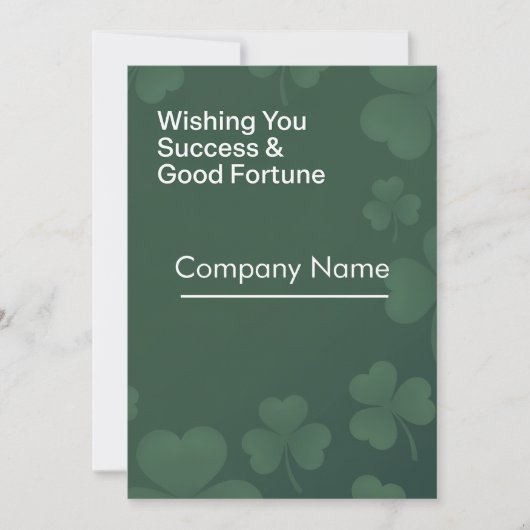 Corporate St. Patrick’s Day Success & Good Fortune カード (正面)