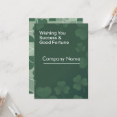 Corporate St. Patrick’s Day Success & Good Fortune カード (正面/裏面インサイチュ)