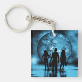 Corporate Team Silhouette Futuristic Business キーホルダー (正面)