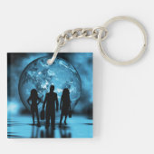 Corporate Team Silhouette Futuristic Business キーホルダー (裏面)
