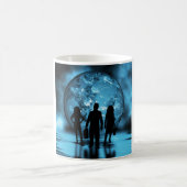 Corporate Team Silhouette Futuristic Business コーヒーマグカップ (中央)