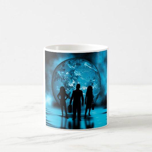 Corporate Team Silhouette Futuristic Business コーヒーマグカップ