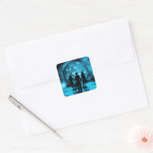 Corporate Team Silhouette Futuristic Business スクエアシール