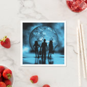 Corporate Team Silhouette Futuristic Business スタンダードカクテルナプキン (インサイチュ)