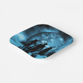 Corporate Team Silhouette Futuristic Business ペーパープレート (傾斜あり)