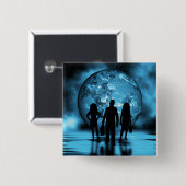 Corporate Team Silhouette Futuristic Business 缶バッジ (正面&裏面)