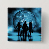 Corporate Team Silhouette Futuristic Business 缶バッジ (正面)