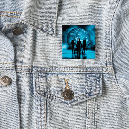 Corporate Team Silhouette Futuristic Business 缶バッジ