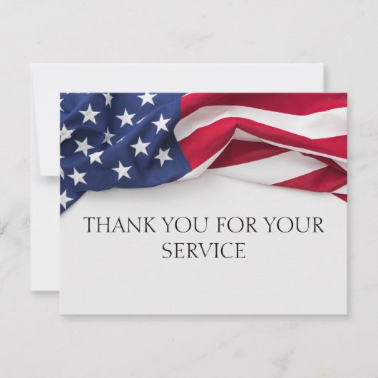 Corporate THANK YOU Veterans American Flag Cards サンキューカード (正面)