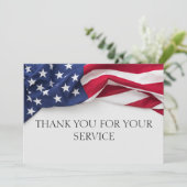 Corporate THANK YOU Veterans US Flag Printable サンキューカード (スタンド正面)
