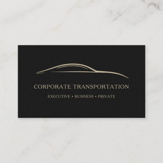Corporate Transportation QR Code Black & Gold 名刺 (正面)