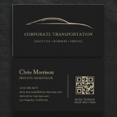 Corporate Transportation QR Code Black & Gold 名刺