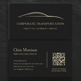 Corporate Transportation QR Code Black & Gold 名刺