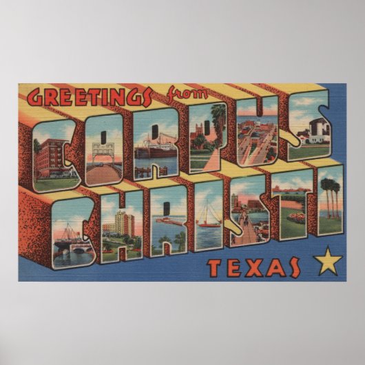 Corpus Christi,テキサス州 – 大文字場面 ポスター (正面)