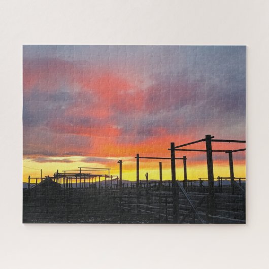Corral at Sunset Jigsaw Puzzle ジグソーパズル (横)