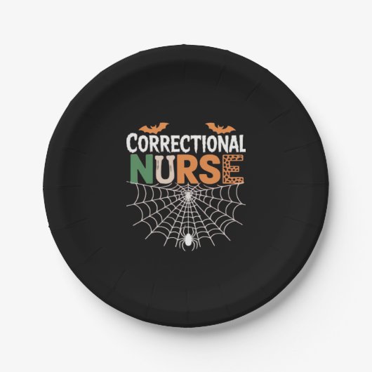 Correctional Nurse Halloween Pumpkin Classic T-Shi ペーパープレート (正面)