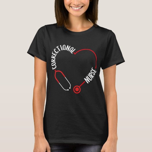 Correctional Nurse Stethoscope Nurses Nursing Tシャツ (正面)