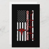 Correctional Nurse USA Flag Nursing RN 便箋 (正面/裏面)