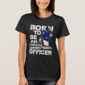 Correctional Officer Distressed American USA Flag Tシャツ (正面)