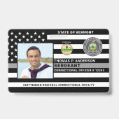 Correctional Officer Photo Logo Company Jailor ID バッジ (Front)