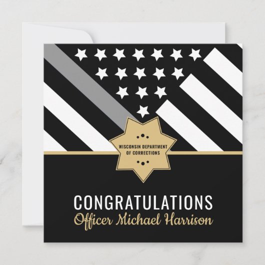 Corrections Officer Thin Silver Line Graduation (正面)