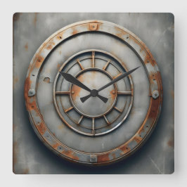 corroded metal object スクエア壁時計