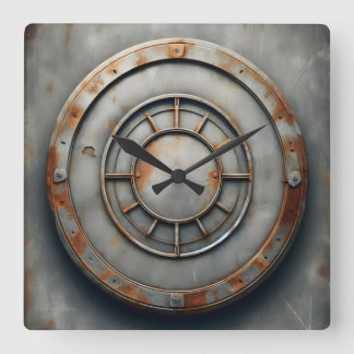 corroded metal object スクエア壁時計