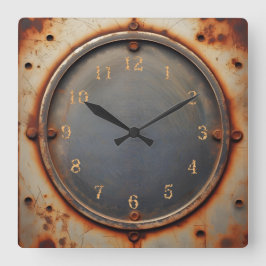 corroded steel circle スクエア壁時計