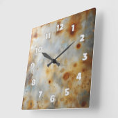 corroded steel plate スクエア壁時計 (傾斜)