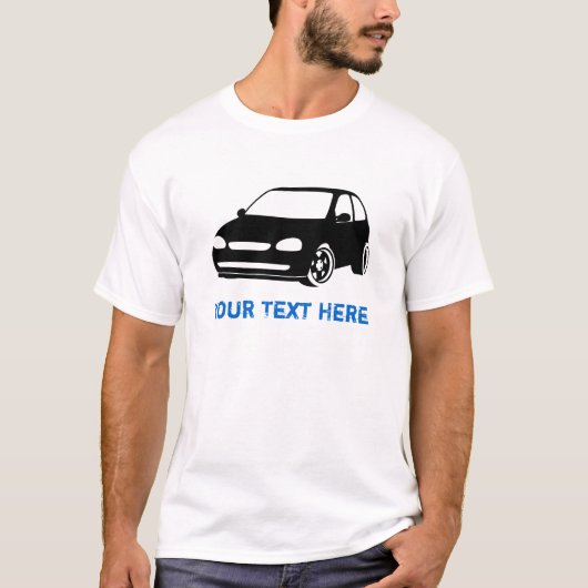 Corsaの黒 + あなたの文字 tシャツ (正面)