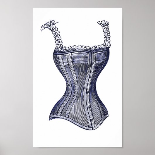 CorsetまビクトリアンたはBustier、ヴィンテージ素晴らしイメージ ポスター (正面)