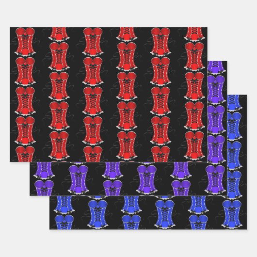 Corsetコレク気のあるそぶりをしたション ラッピングペーパーシート (セット)