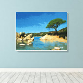 Corsica, plage de Palombaggia キャンバスプリント (インサイチュ (ウッドフロア))