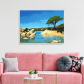 Corsica, plage de Palombaggia キャンバスプリント (インサイチュ (リビング))