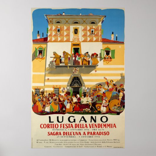 Corteo festa della Vendemmia, Lugano，旅行ポスター ポスター (正面)