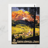 Cortina d Amperzzoイタリアのヴィンテージのポスターを復元 ポストカード (正面/裏面)