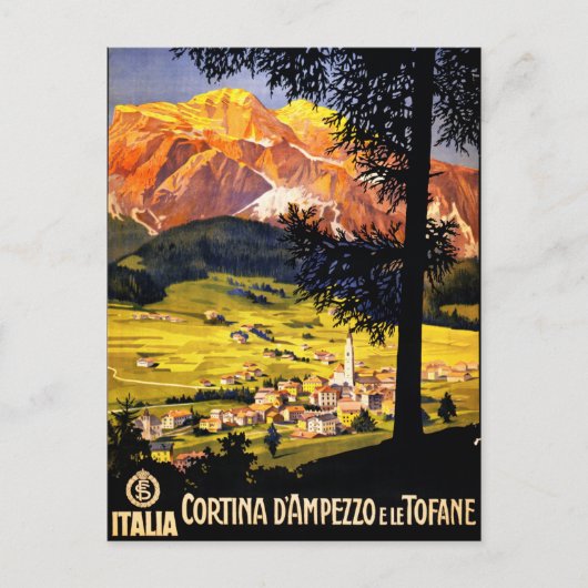 Cortina d Amperzzoイタリアのヴィンテージのポスターを復元 ポストカード (正面)
